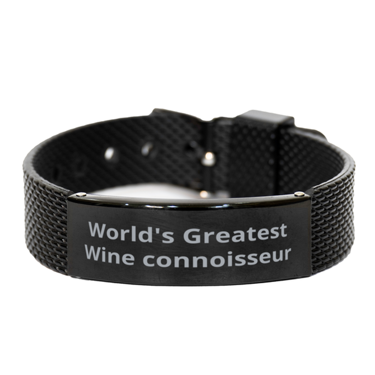 World Greatest Wine connoisseur, Black Shark Mesh Bracelet. Model 60099