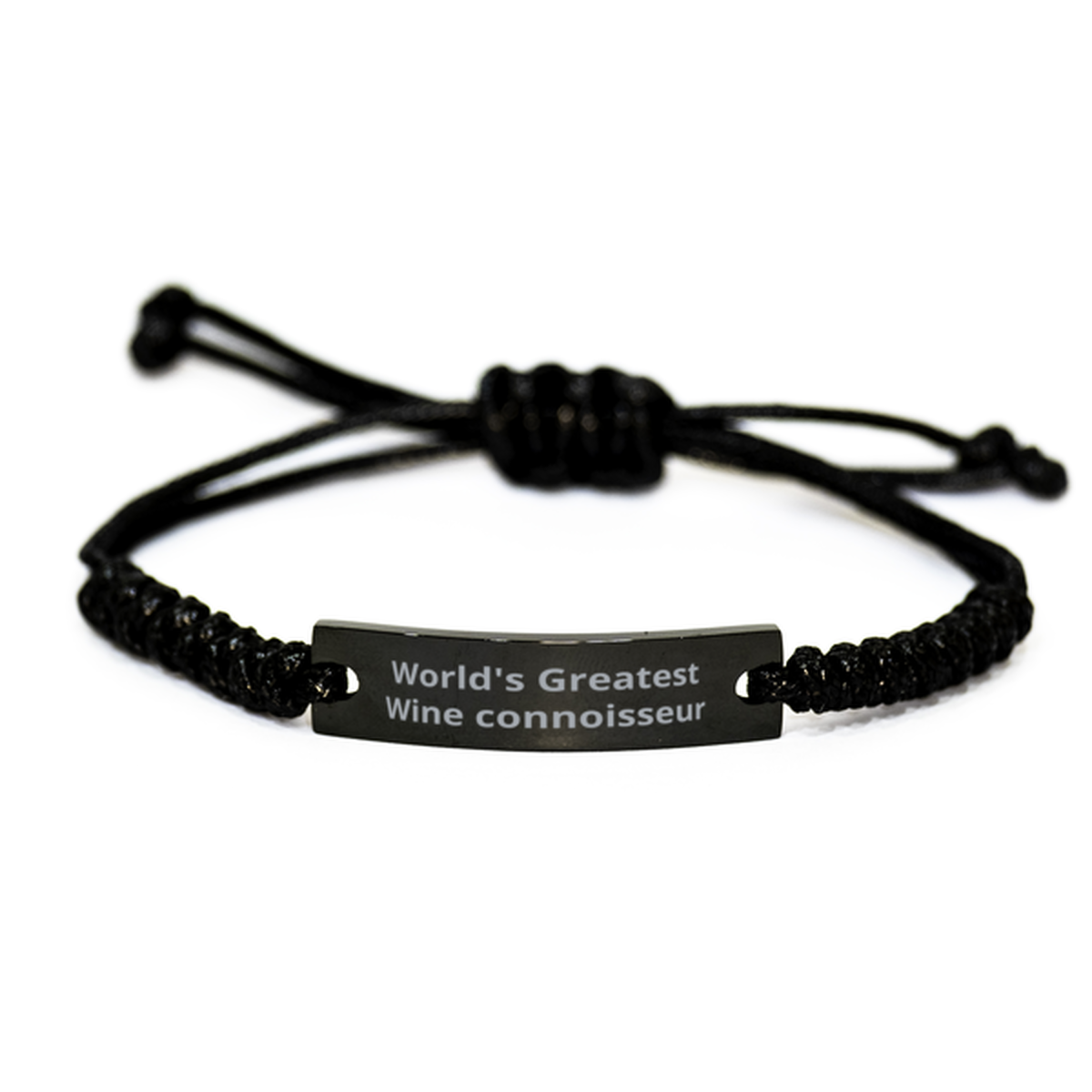 World Greatest Wine connoisseur, Black Rope Bracelet. Model 60099