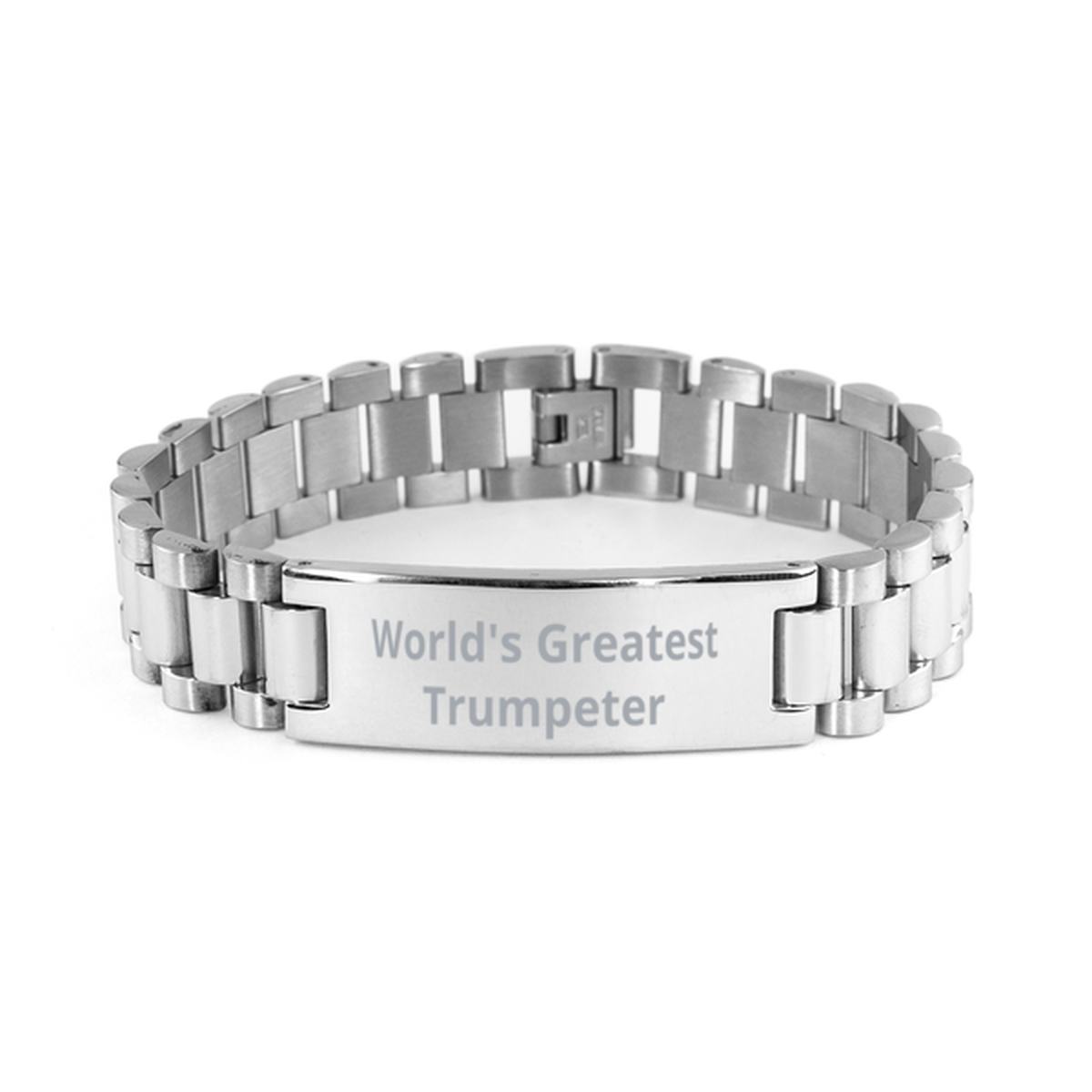World Greatest Trumpeter, Ladder Stainless Steel Bracelet. Model 60098