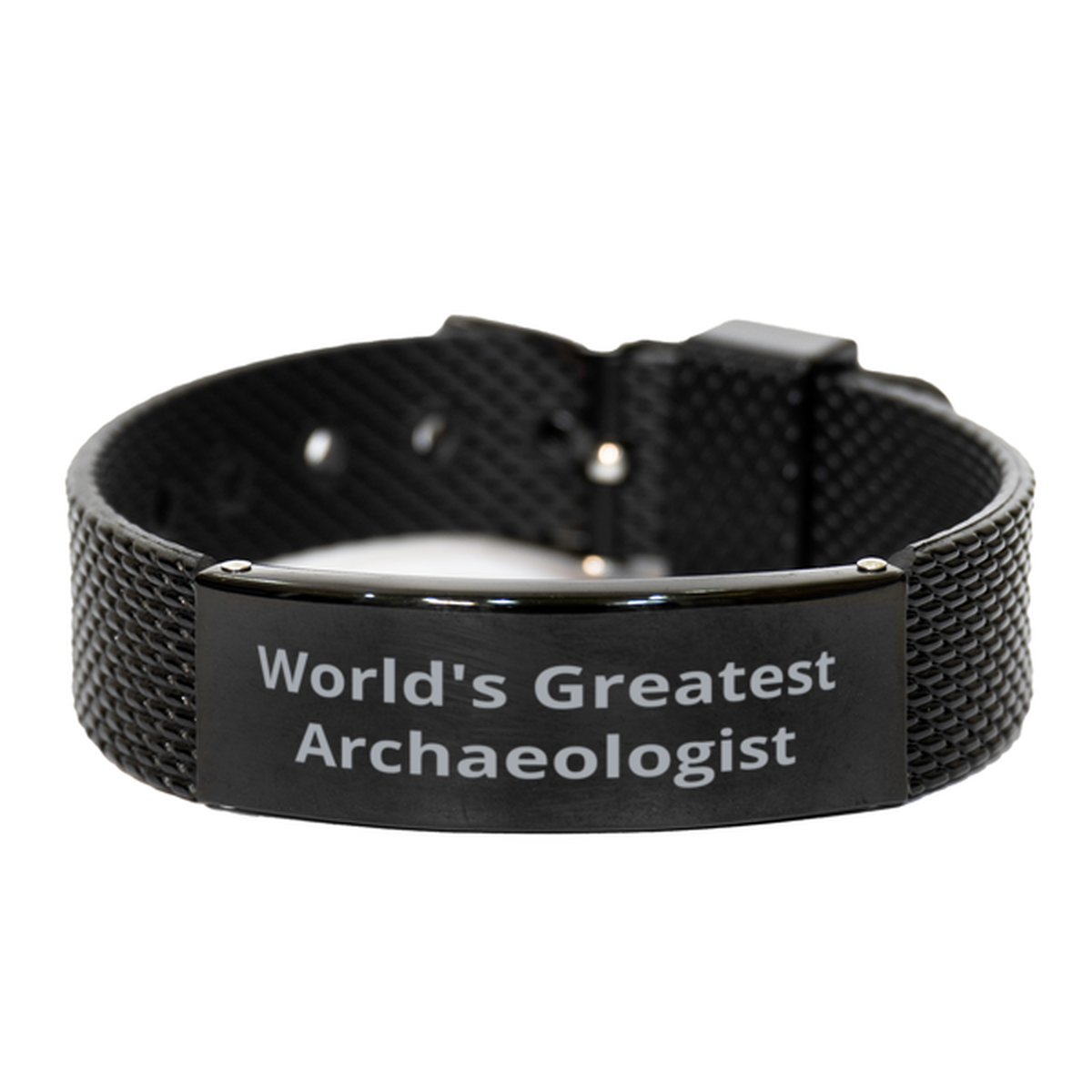 World Greatest Archaeologist, Black Shark Mesh Bracelet. Model 600100