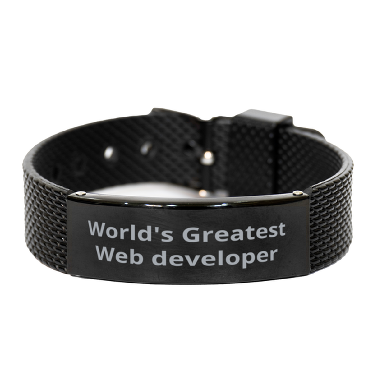 World Greatest Web developer, Black Shark Mesh Bracelet. Model 600100