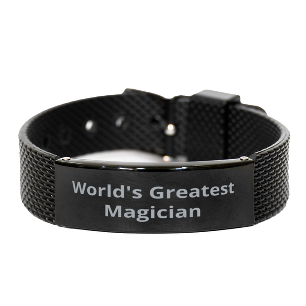 World Greatest Magician, Black Shark Mesh Bracelet. Model 600100