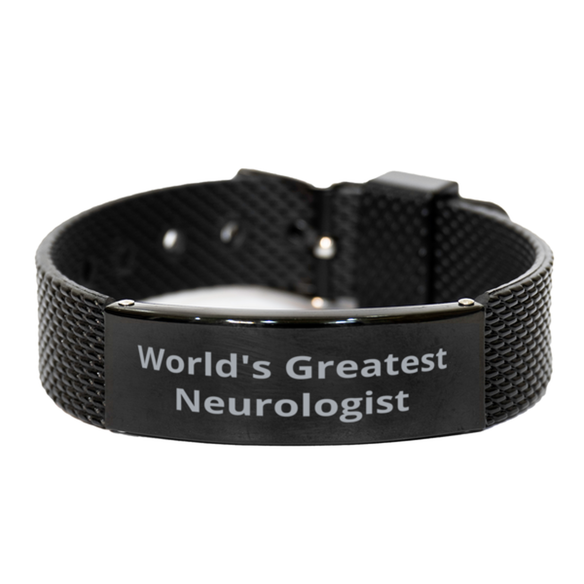 World Greatest Neurologist, Black Shark Mesh Bracelet. Model 600100