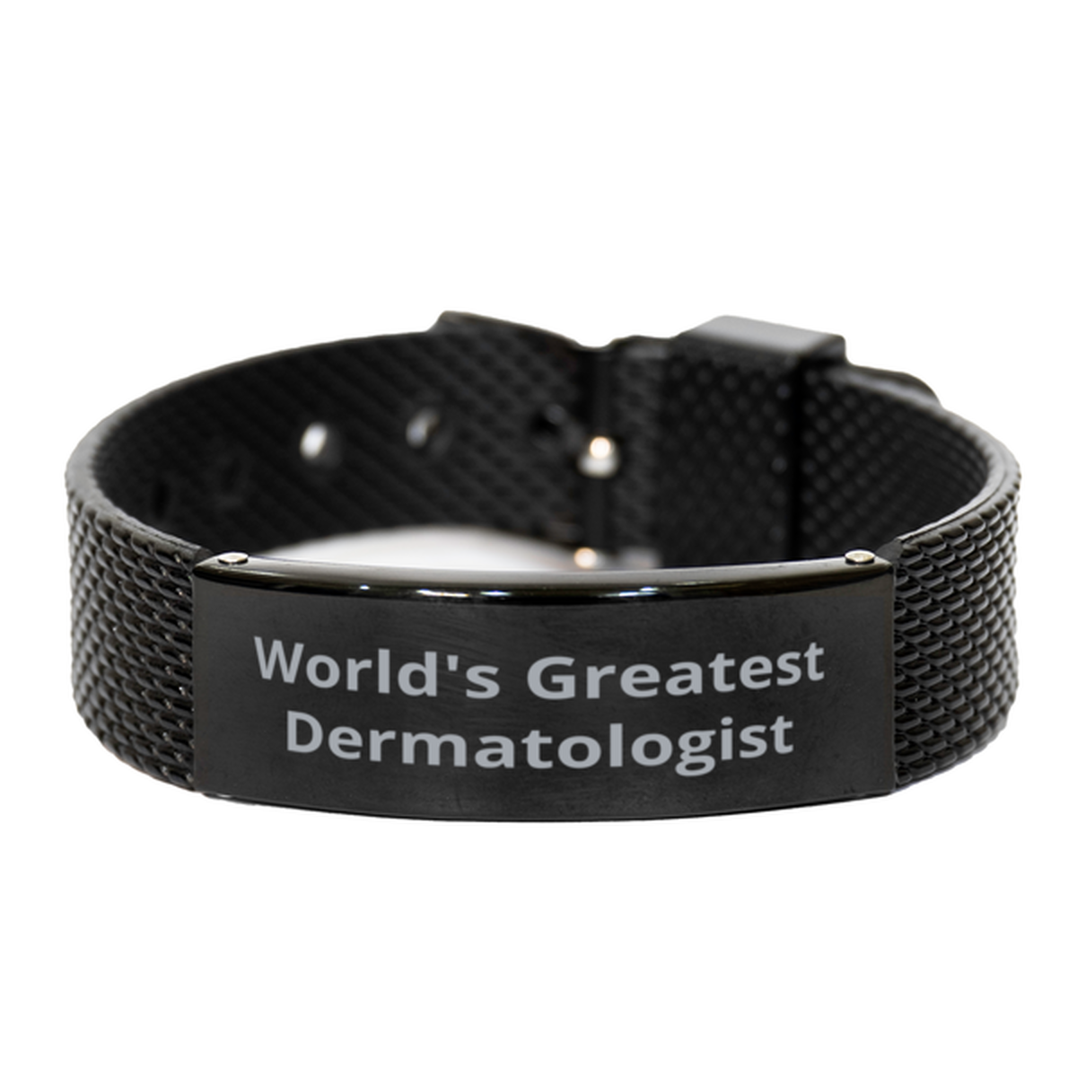 World Greatest Dermatologist, Black Shark Mesh Bracelet. Model 600100