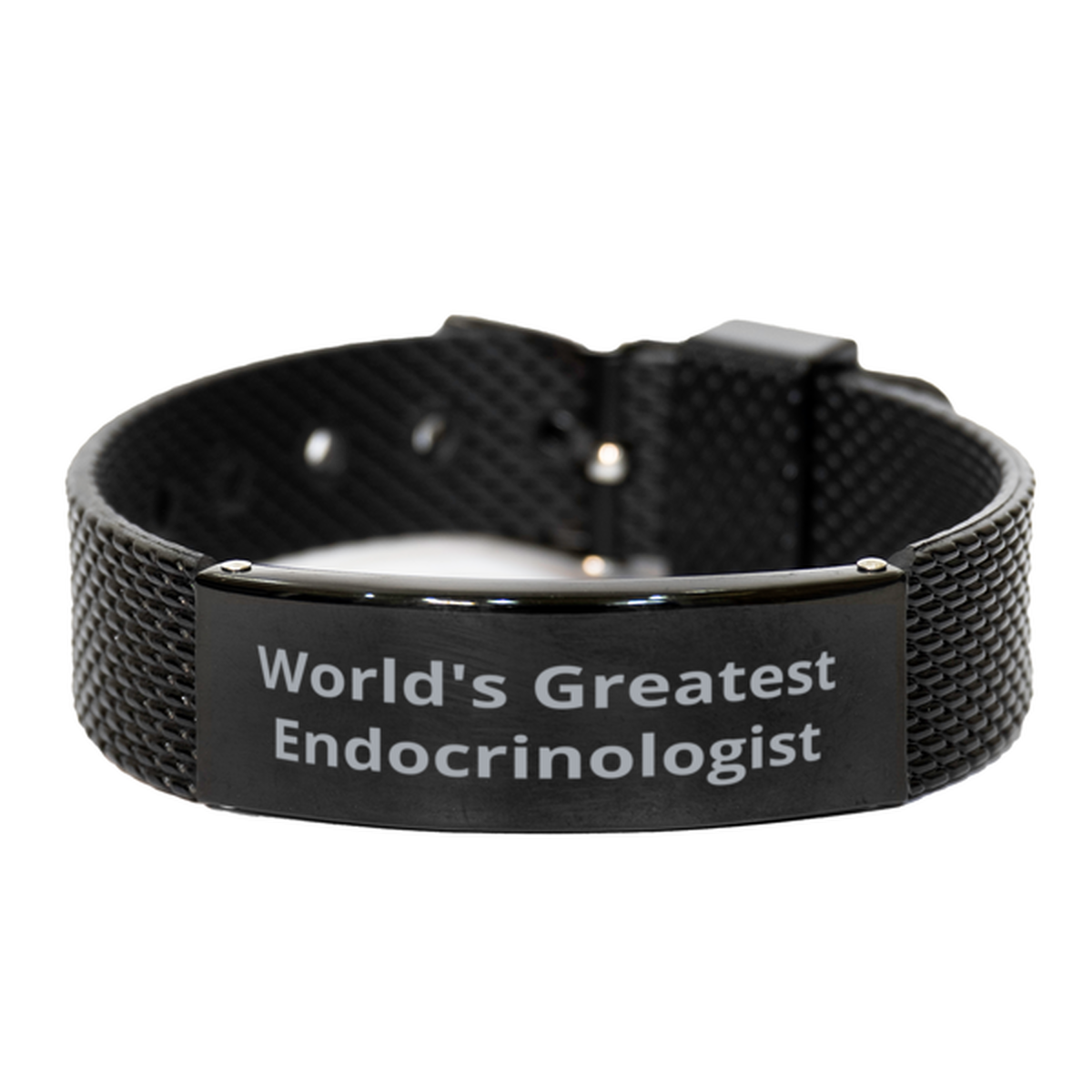 World Greatest Endocrinologist, Black Shark Mesh Bracelet. Model 600100