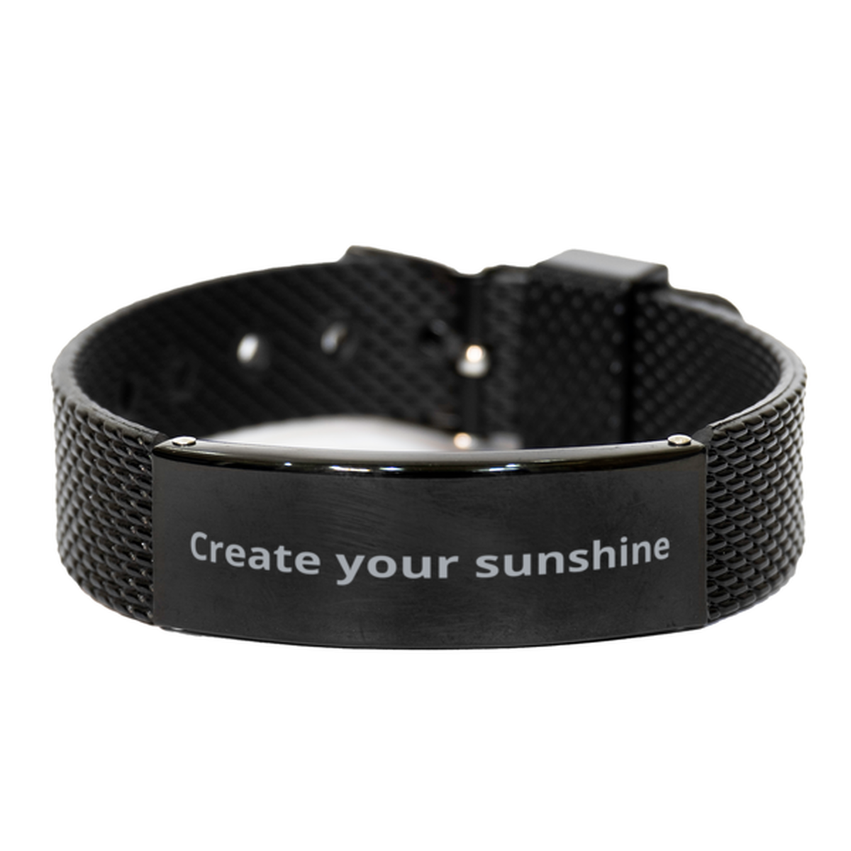 Create your sunshine, Black Shark Mesh Bracelet. Model 600104