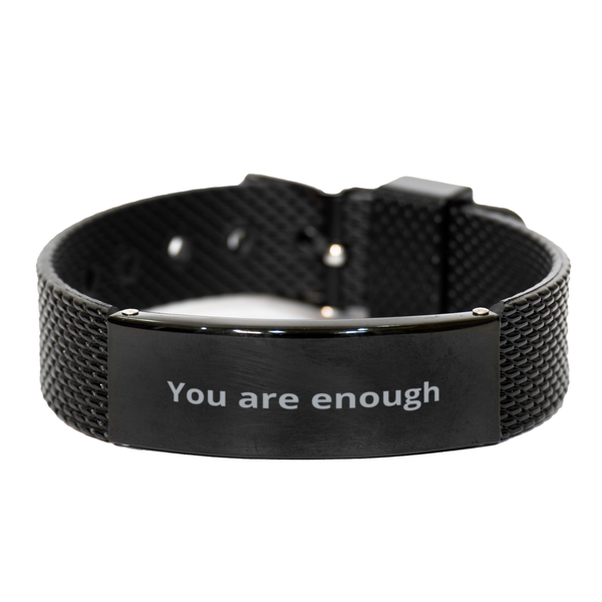 You are enough, Black Shark Mesh Bracelet. Model 600104