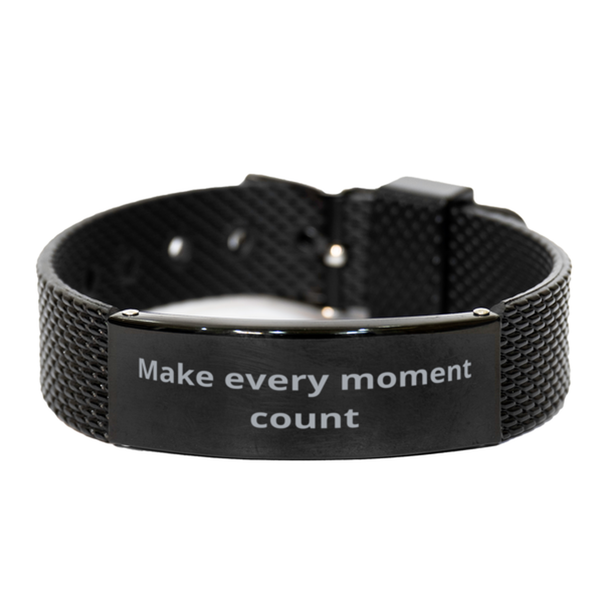Make every moment count, Black Shark Mesh Bracelet. Model 600104
