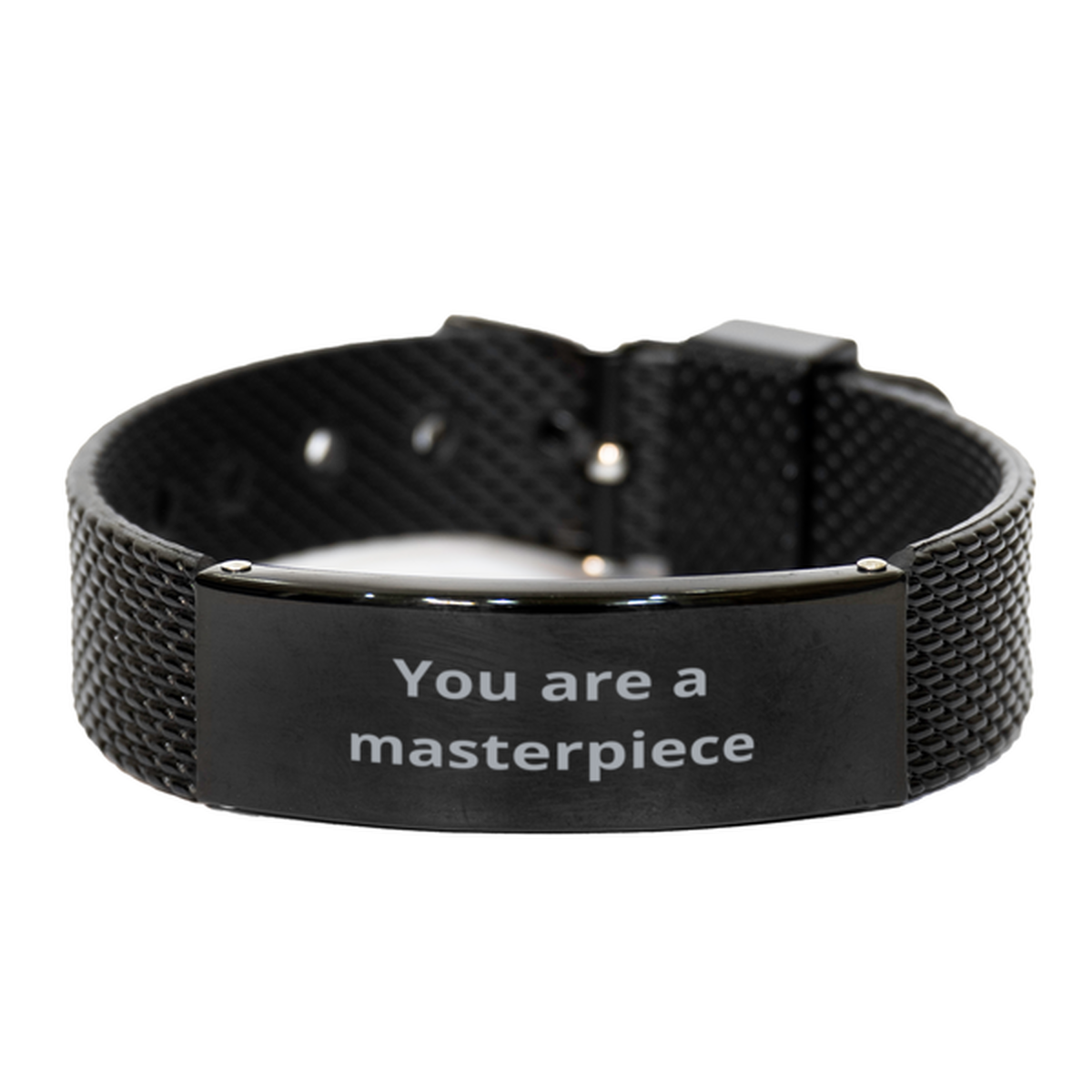 You are a masterpiece, Black Shark Mesh Bracelet. Model 600104