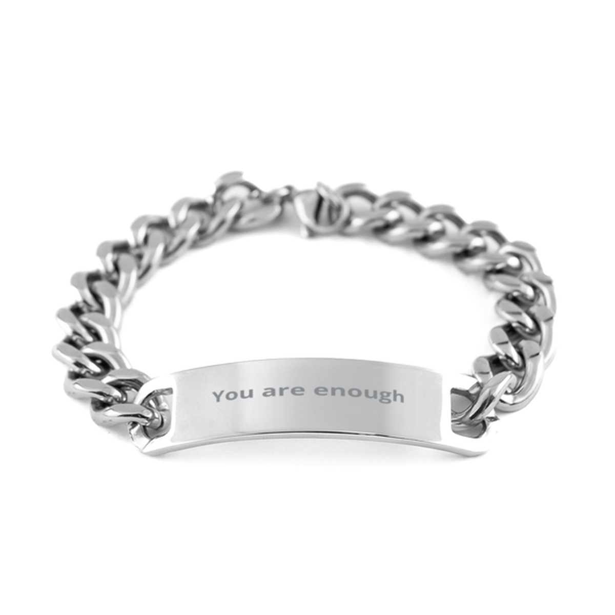 You are enough, Cuban Chain Stainless Steel Bracelet. Model 600104