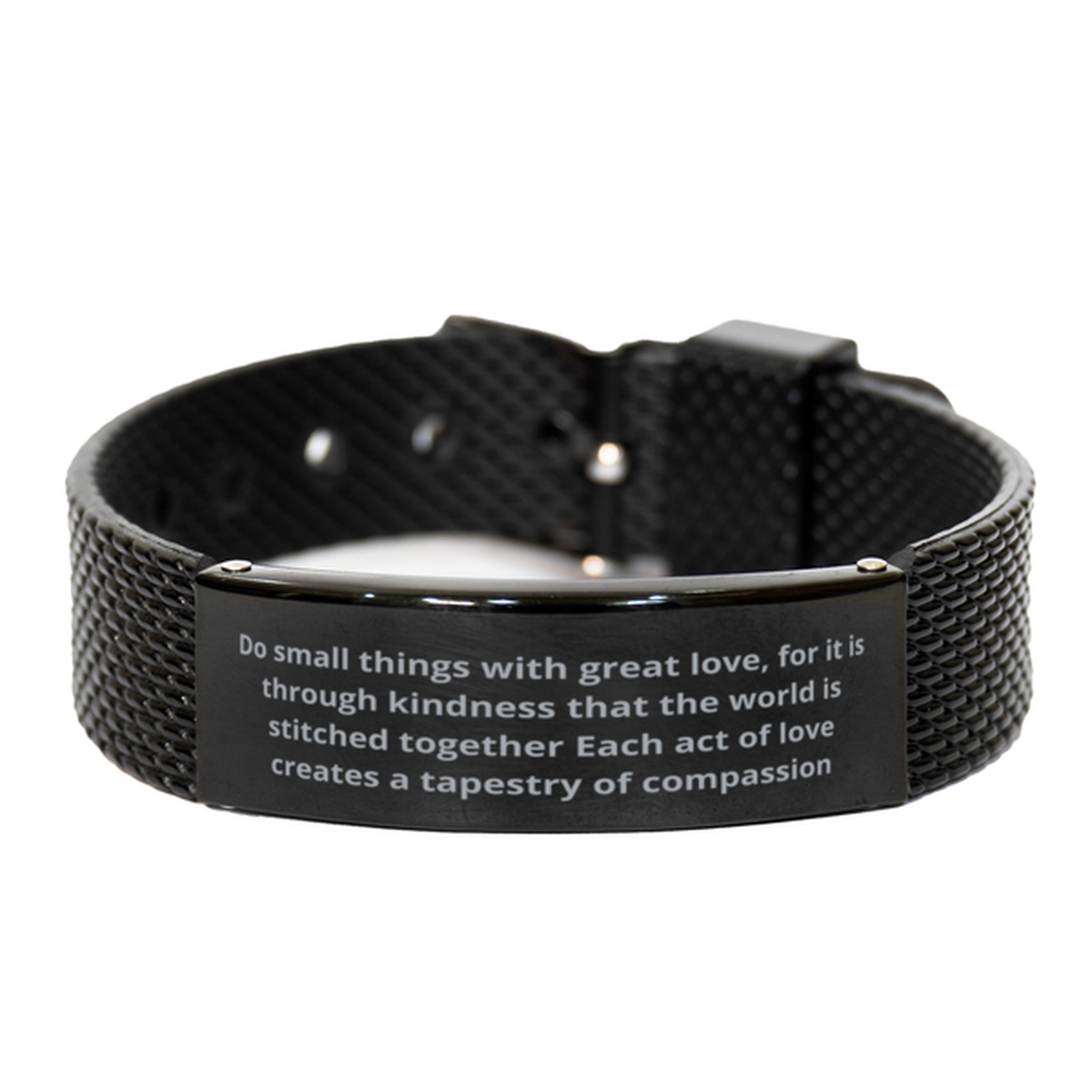 Do small things with great love, Black Shark Mesh Bracelet. Model 600105