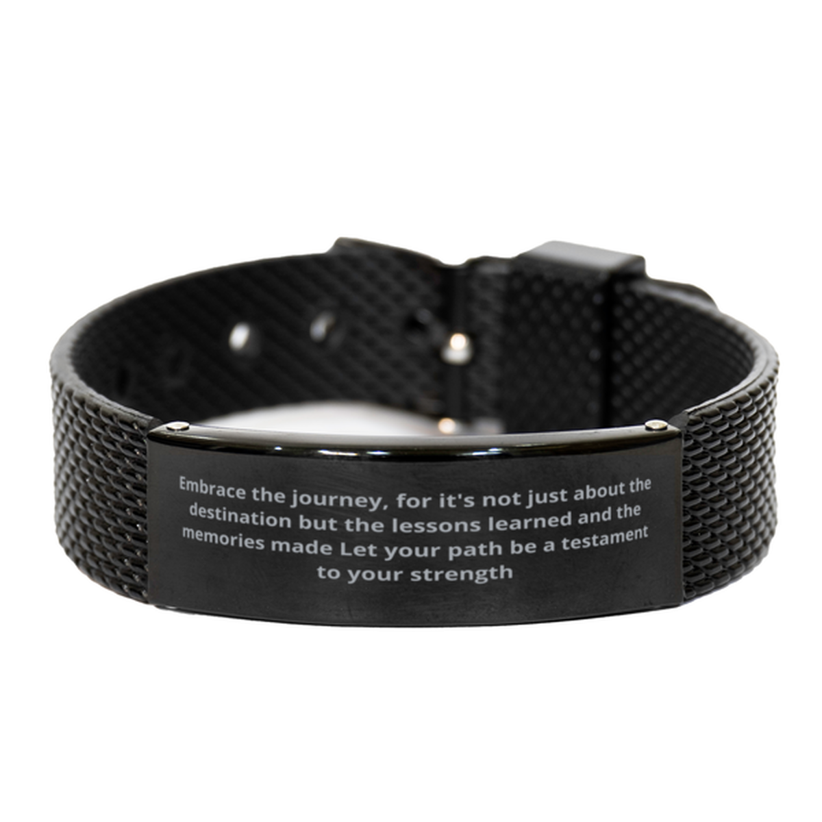 Embrace the journey, Black Shark Mesh Bracelet. Model 600105