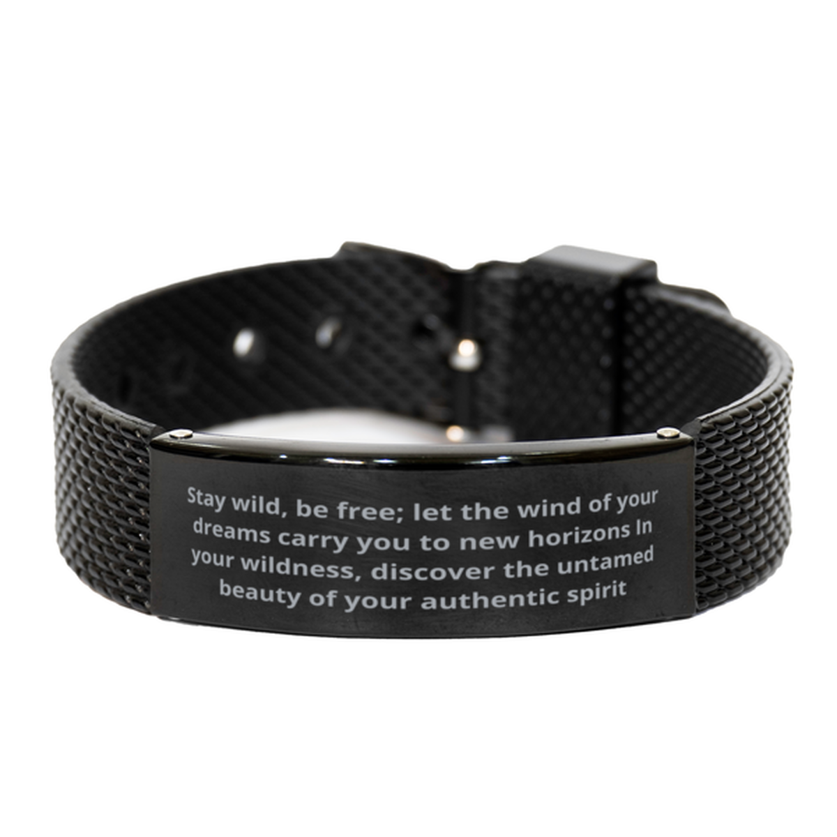 Stay wild, Black Shark Mesh Bracelet. Model 600105