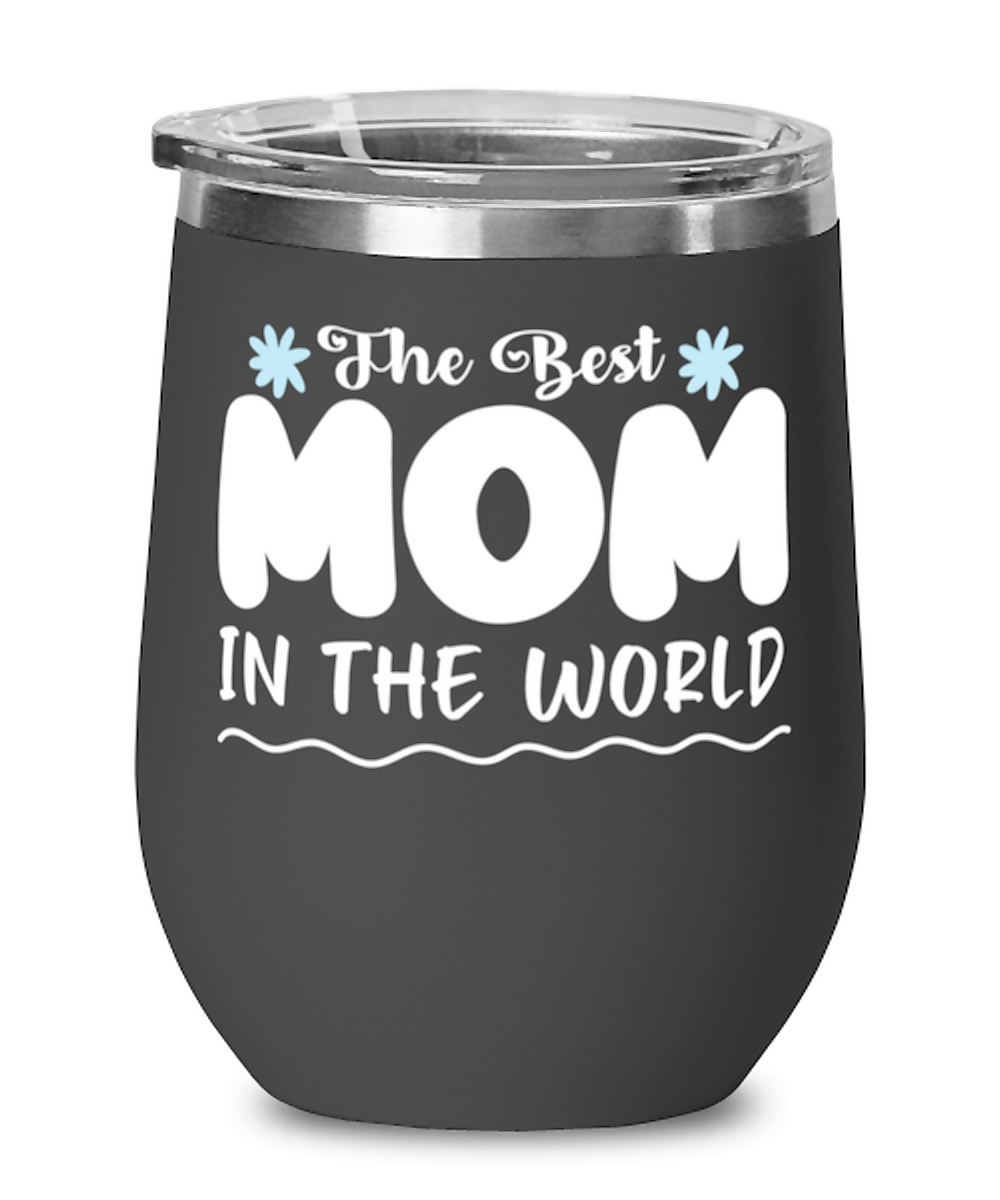 The Best Mom in the world, black Wineglass. Model 60043