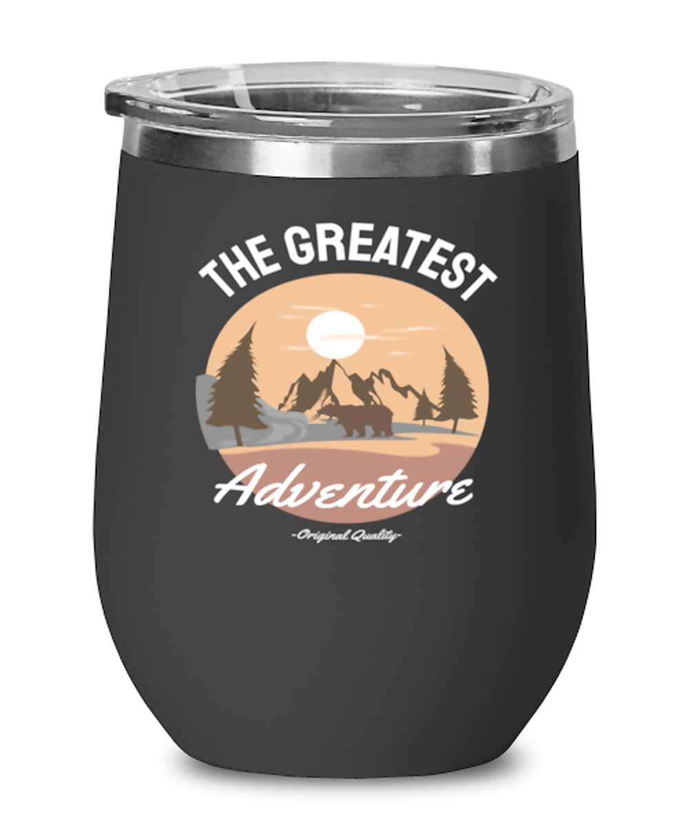 The Greatest Adventure, black Wineglass. Model 60072