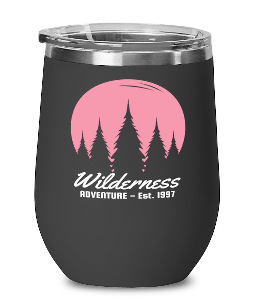 Wilderness Adventures, black Wineglass. Model 60072