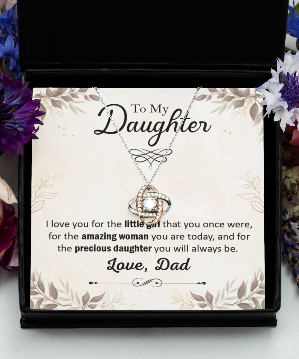 Christmas Sale - Love Knot Necklace To my Daughter - Little Girl Love Knot  MCF