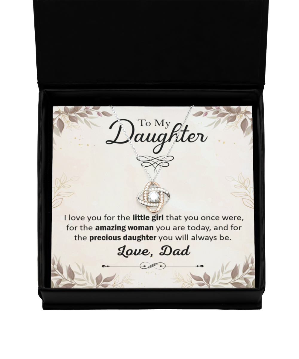 Christmas Sale - Love Knot Necklace To my Daughter - Little Girl Love Knot  MCF