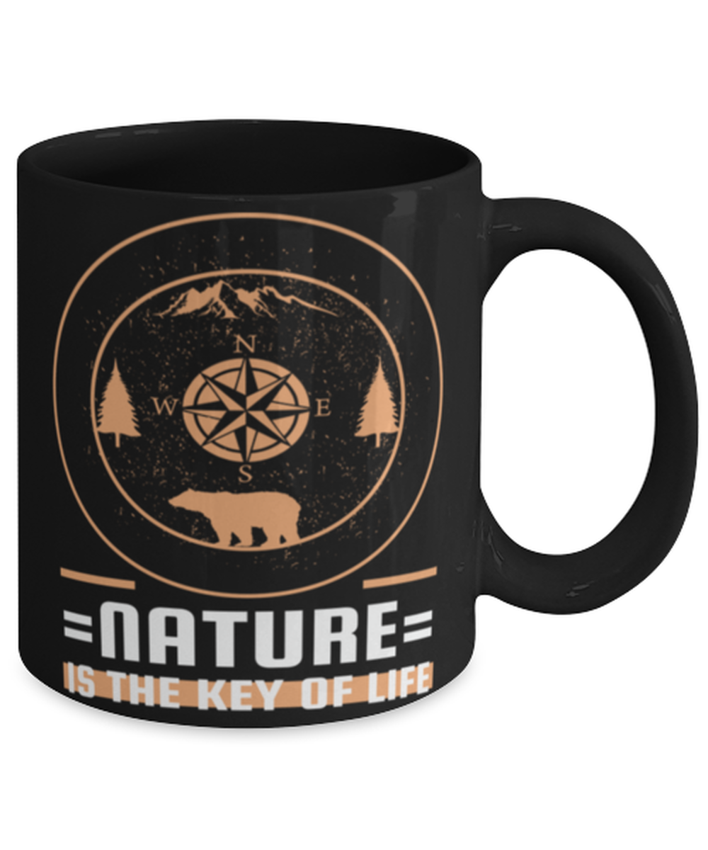 Nature is the Key to Life, black Coffee Mug, Coffee Cup 11oz. Model 60071