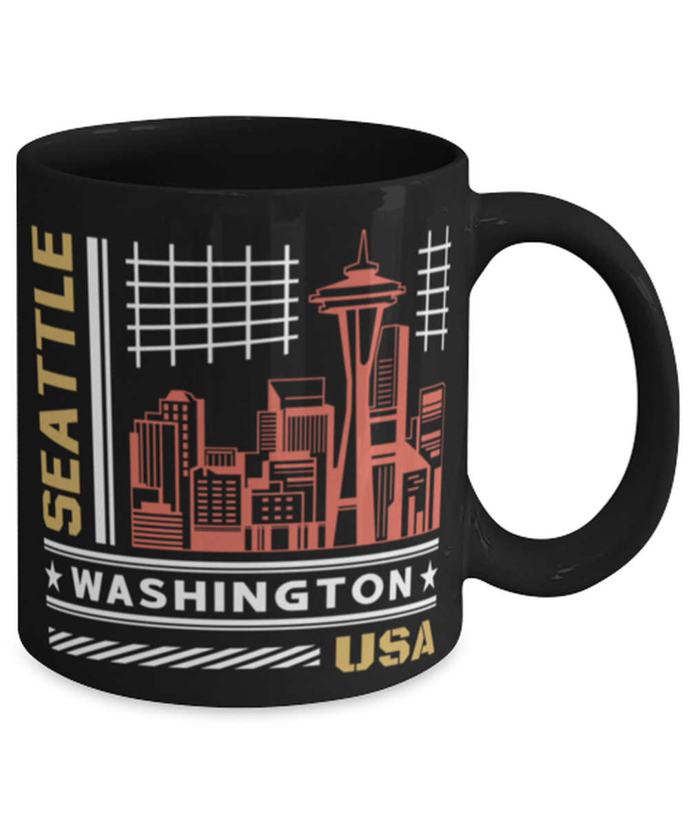 Seattle, black Coffee Mug, Coffee Cup 11oz. Model 60082