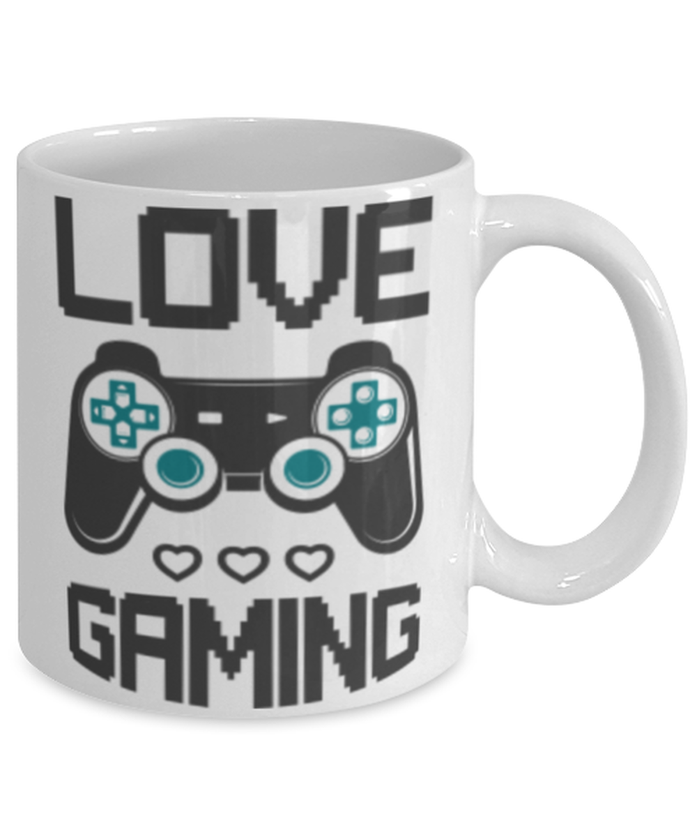 love gaming, white Coffee Mug, Coffee Cup 11oz. Model 60089
