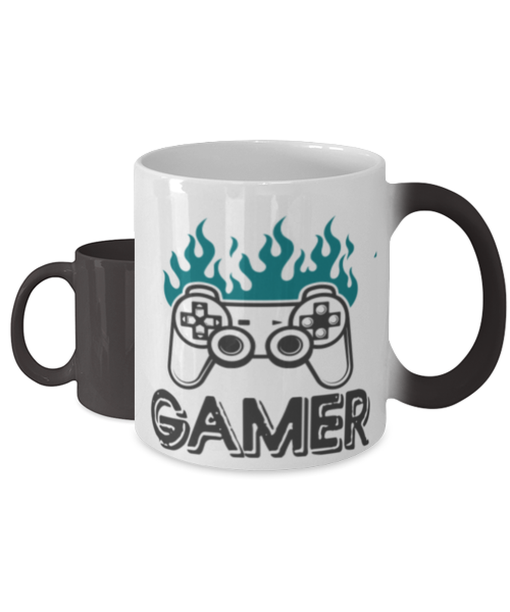 gamer,  Heat Sensitive Color Changing Coffee Mug, Magic Coffee Cup. Model 60089