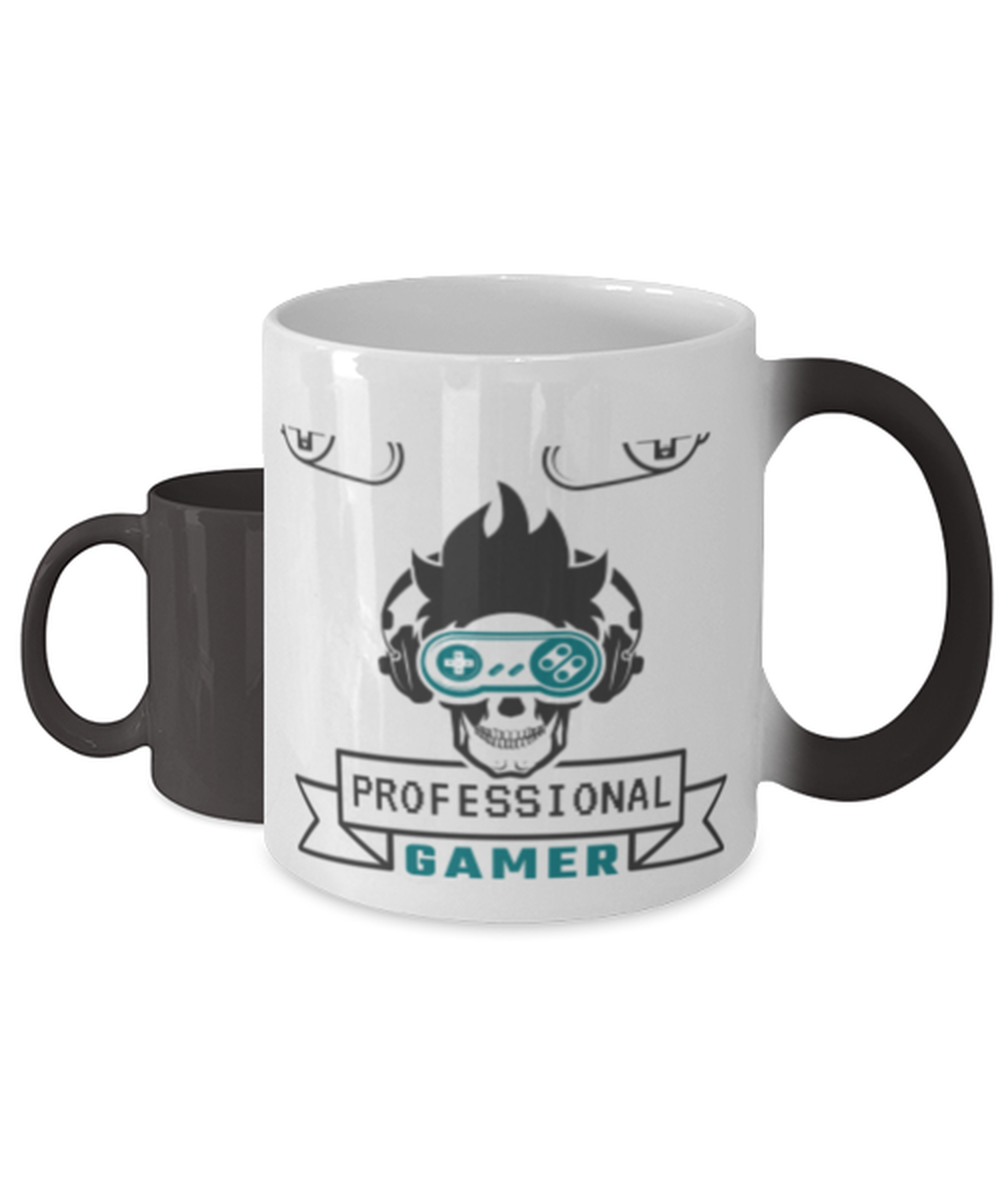 Professional gamer,  Heat Sensitive Color Changing Coffee Mug, Magic Coffee Cup. Model 60089