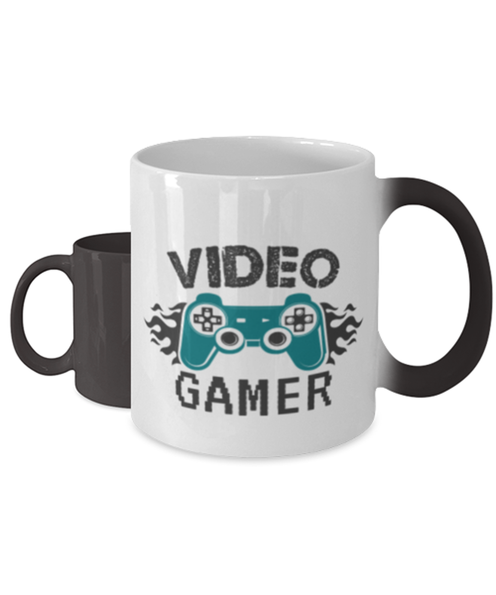Video Gamer,  Heat Sensitive Color Changing Coffee Mug, Magic Coffee Cup. Model 60089