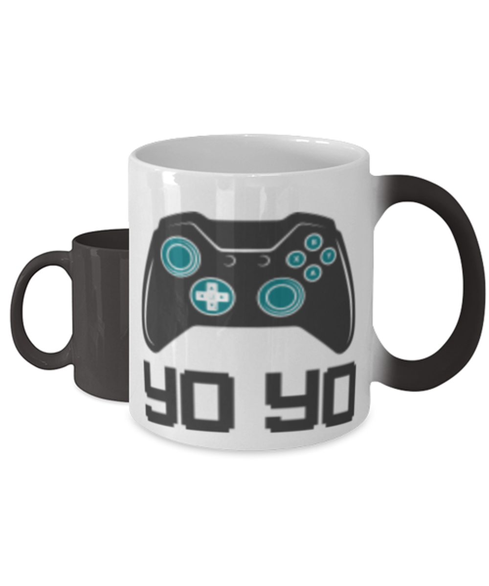 yo yo,  Heat Sensitive Color Changing Coffee Mug, Magic Coffee Cup. Model 60089