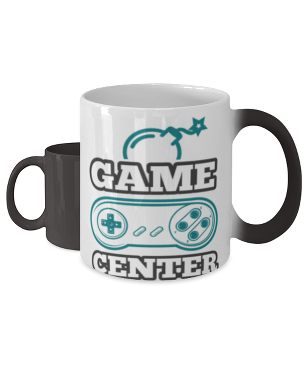 game center,  Heat Sensitive Color Changing Coffee Mug, Magic Coffee Cup. Model 60089
