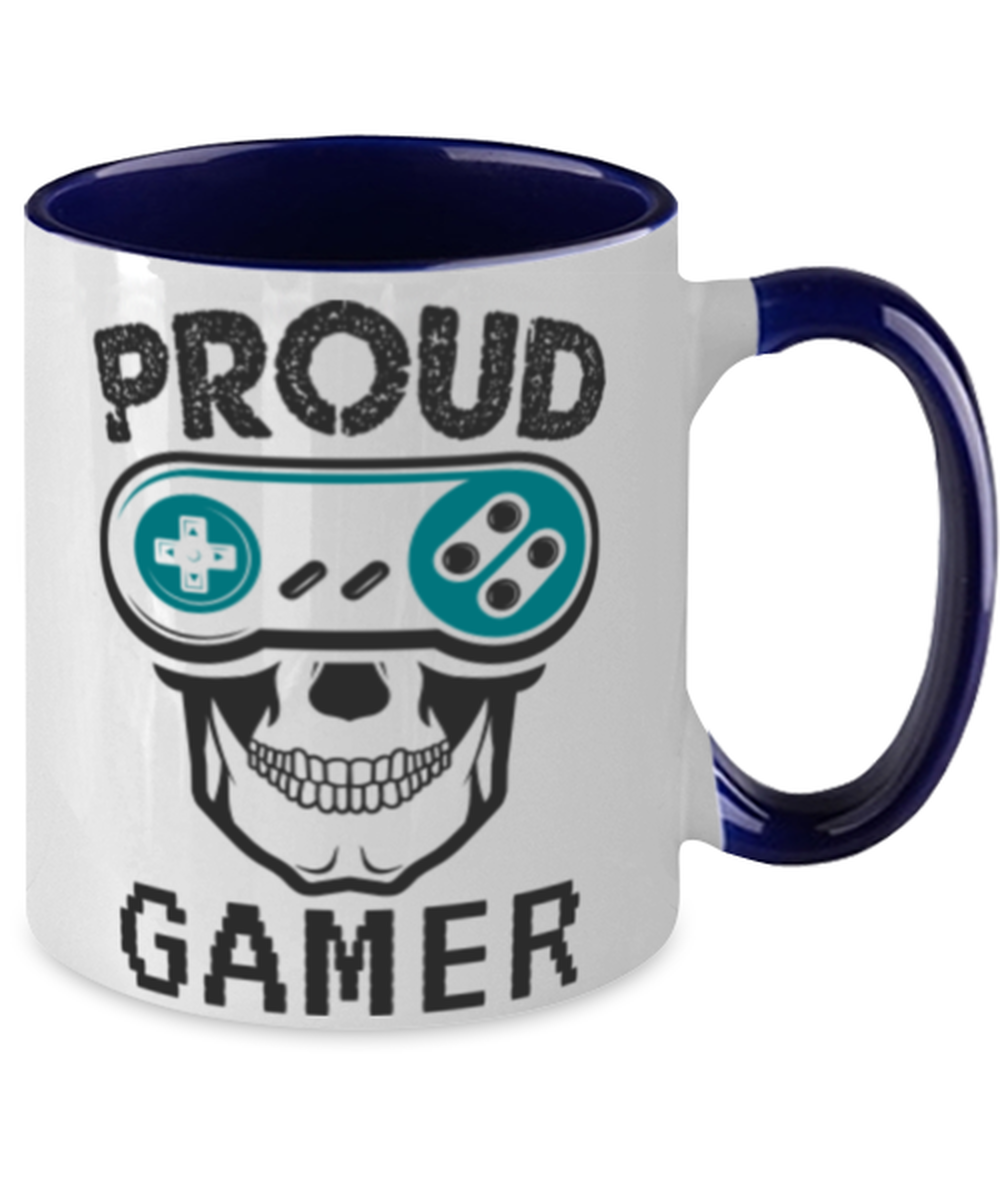 Proud Gamer, navy Two Tone Coffee Mug. Model 60089