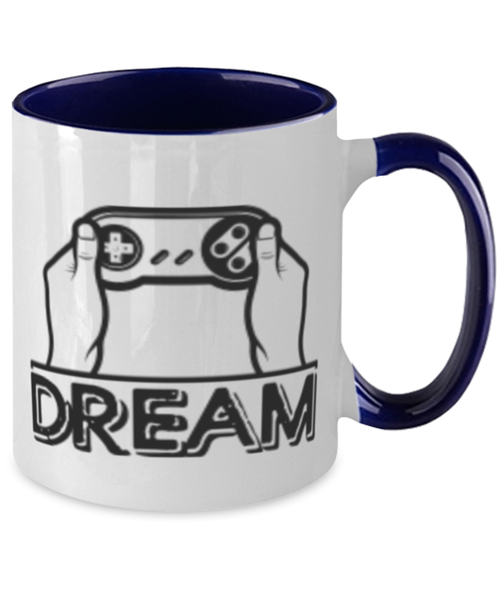 dream gaming, navy Two Tone Coffee Mug. Model 60089