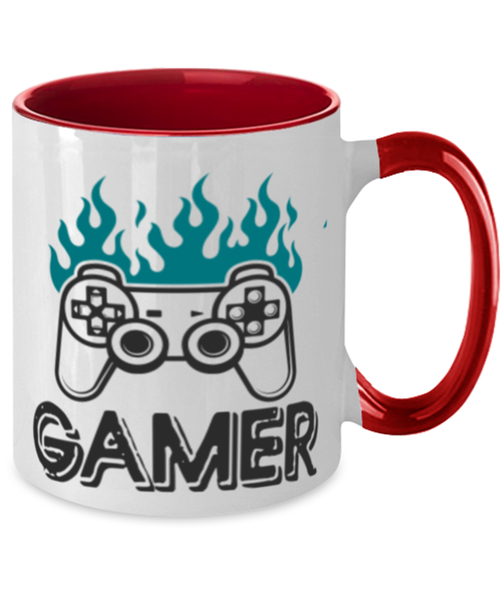 gamer, red Two Tone Coffee Mug. Model 60089