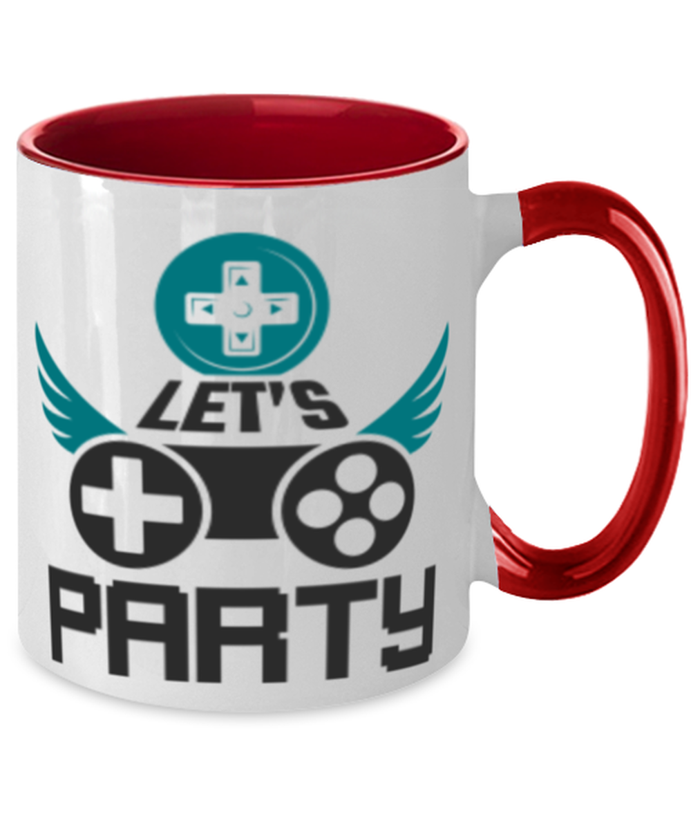 lets party, red Two Tone Coffee Mug. Model 60089