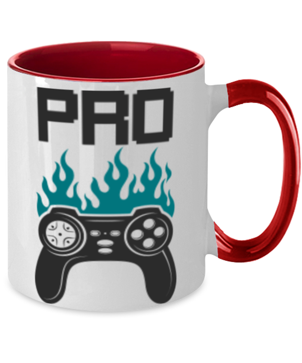 pro gaming, red Two Tone Coffee Mug. Model 60089