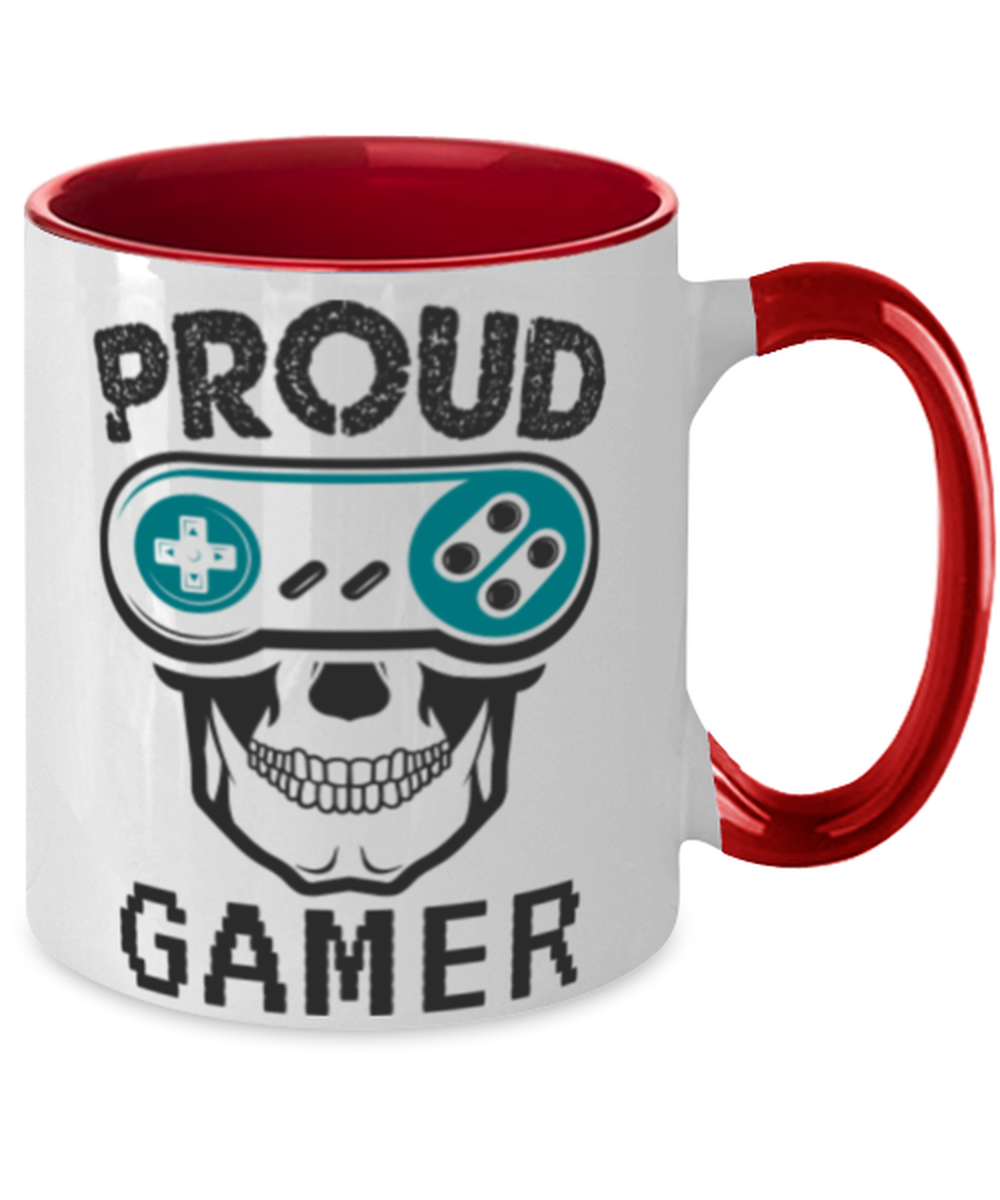 Proud Gamer, red Two Tone Coffee Mug. Model 60089
