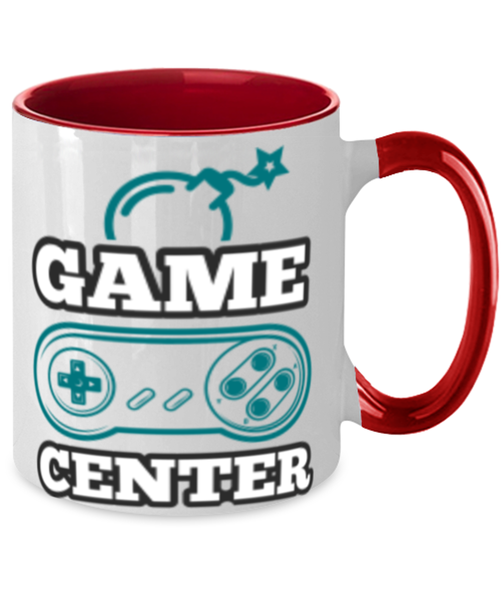 game center, red Two Tone Coffee Mug. Model 60089