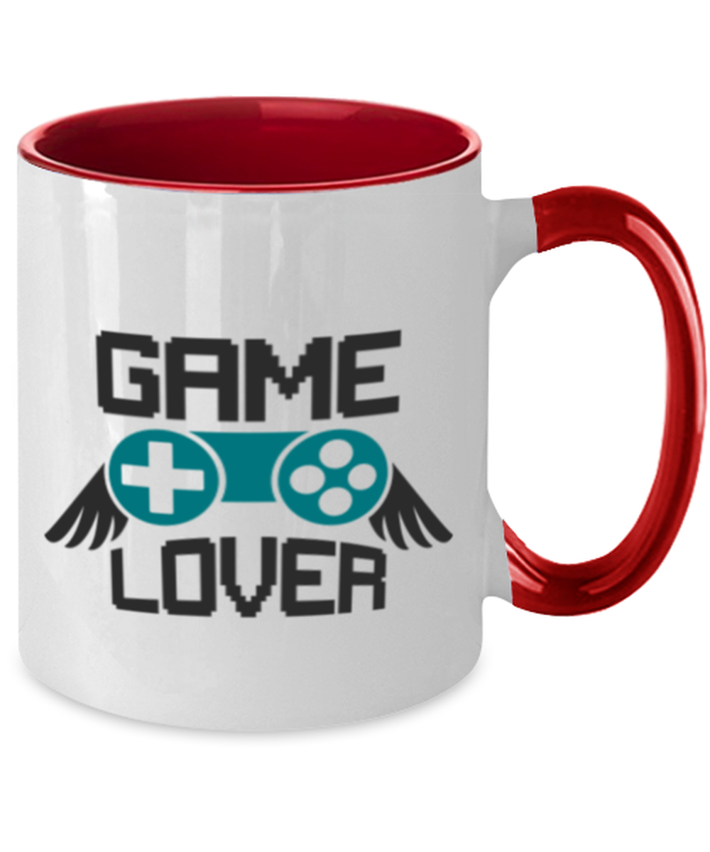 game lover, red Two Tone Coffee Mug. Model 60089