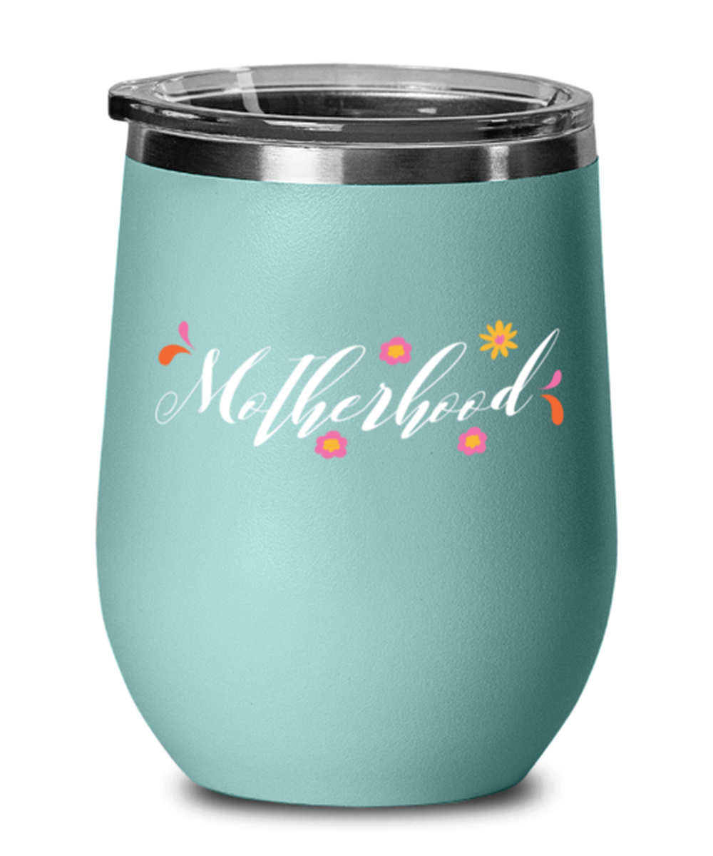 Motherhood1, teal Wineglass. Model 60043