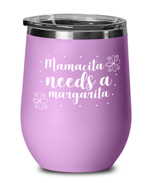 Mamacita needs a margarita, light purple Wineglass. Model 60043