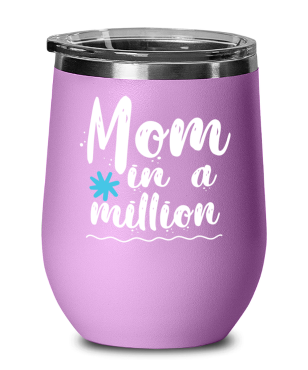 Mom in a million1, light purple Wineglass. Model 60043