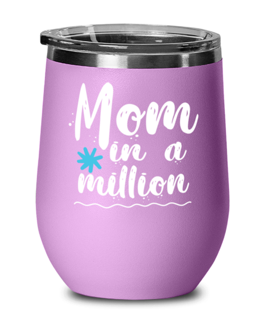 Mom in a million1, light purple Wineglass. Model 60043