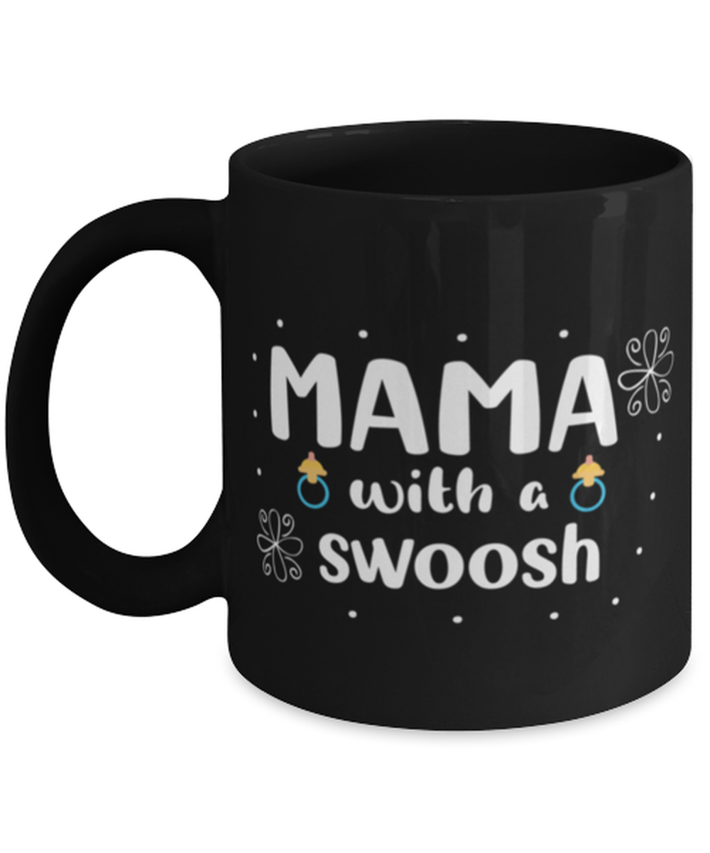 Mama with a swoosh, black Coffee Mug, Coffee Cup 11oz. Model 60044