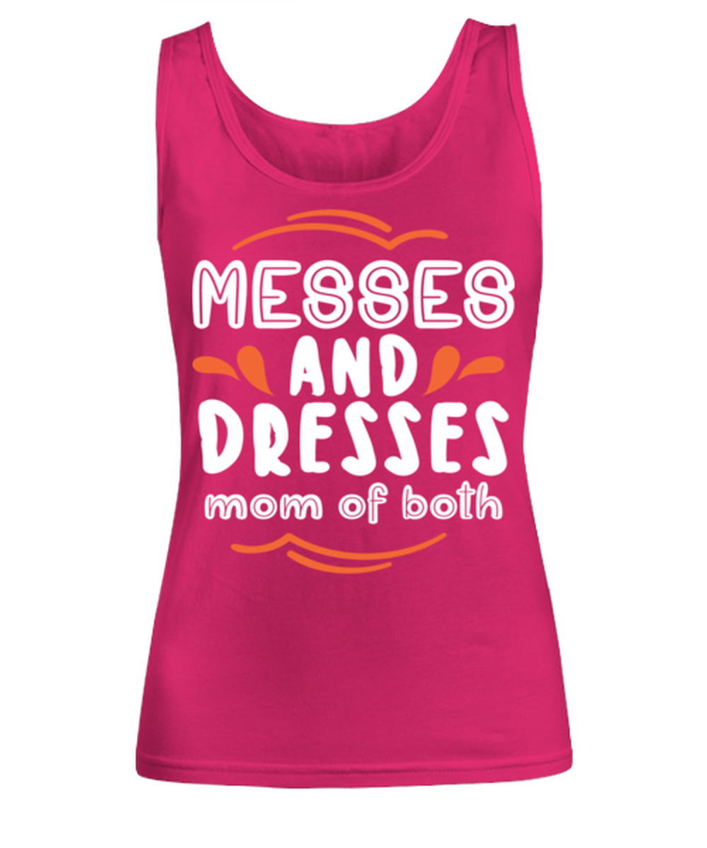 Messes and Dresses Mom Of Both, heliconia Women's Tank Top. Model 60045
