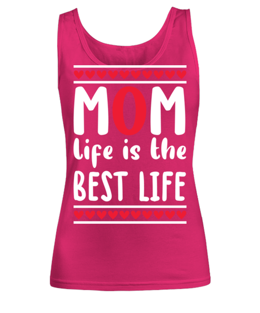 Mom life is the best life, heliconia Women's Tank Top. Model 60045