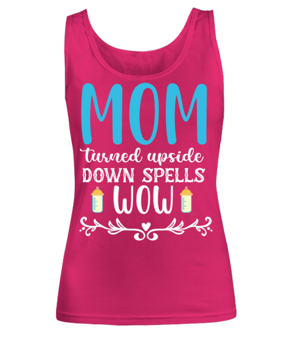 Mom turned upside down spells wow, heliconia Women's Tank Top. Model 60045