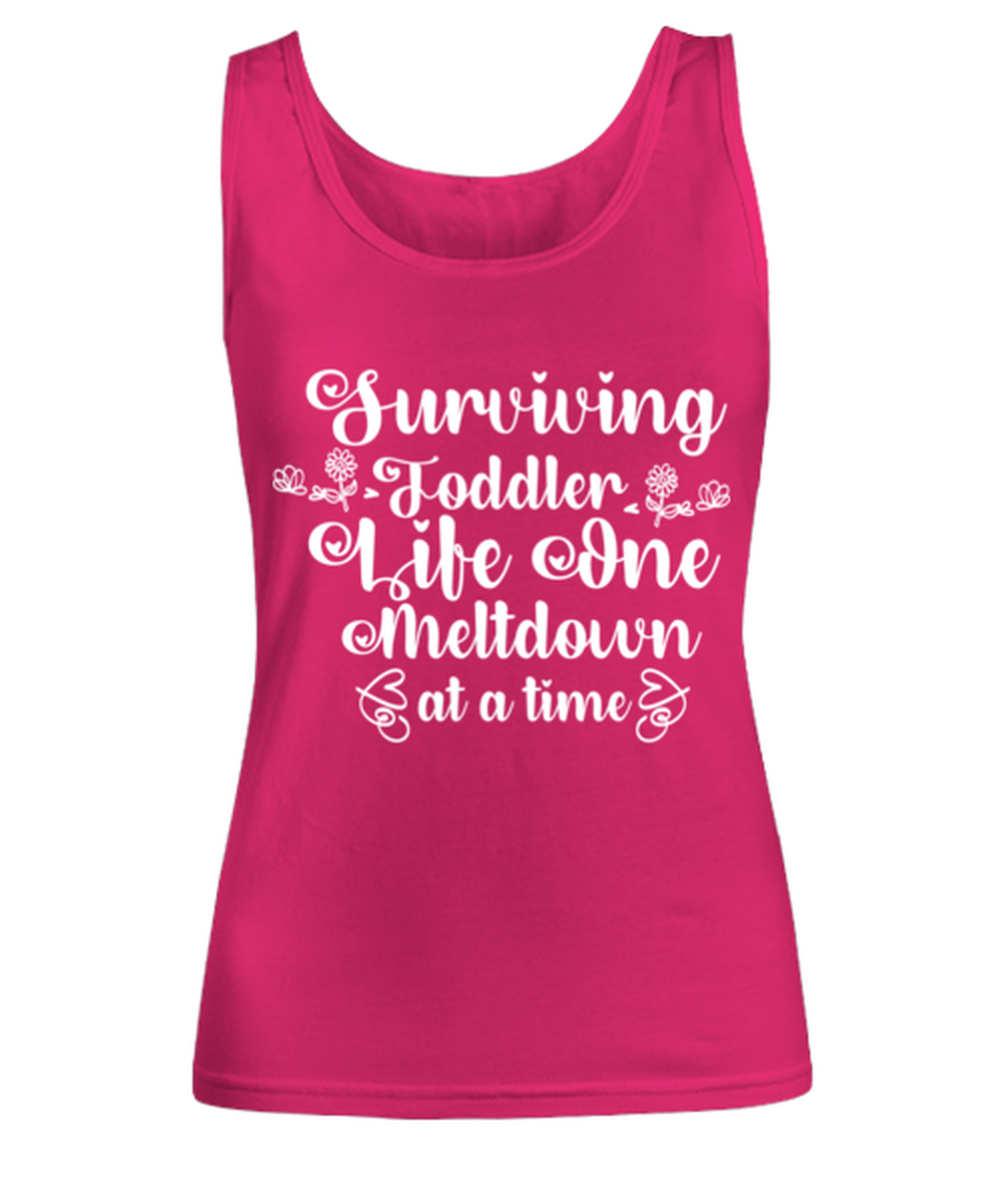 Surviving Toddler Life One Meltdown at a time, heliconia Women's Tank Top. Model 60045