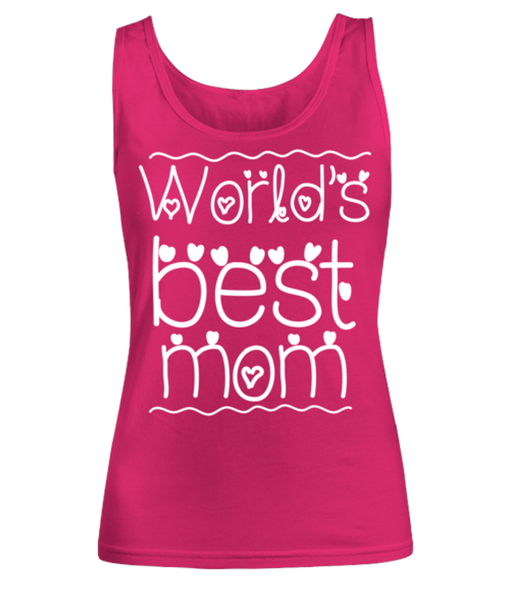 Worlds best mom, heliconia Women's Tank Top. Model 60045