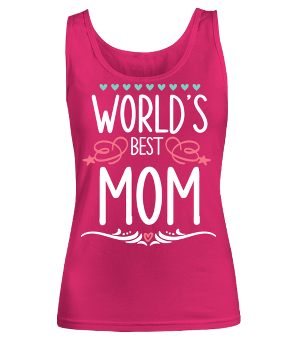 Worlds best Mom1, heliconia Women's Tank Top. Model 60045