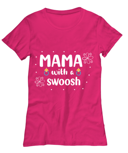 Mama with a swoosh, heliconia Women's Tee. Model 60045